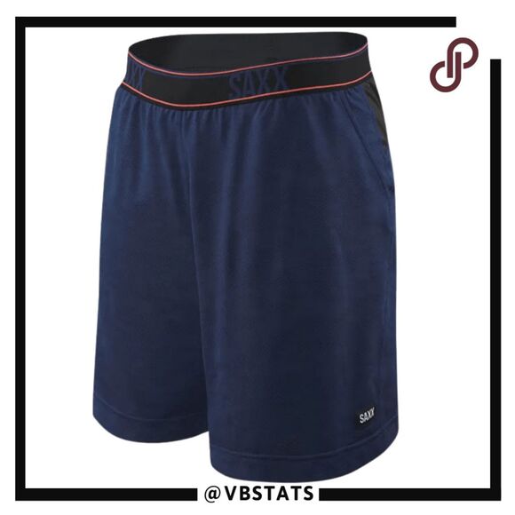 Saxx Men's Legend 2N1 Ballpark Pouch Pull On Athletic Shorts Navy Blue Sz Large - Picture 1 of 11